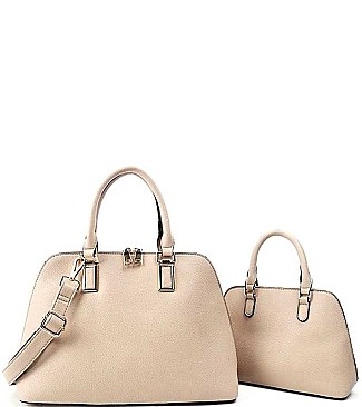 MODERN TRENDY CHIC 2in1 DOMED SATCHEL SET JYL-1256