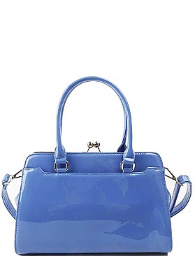 DESIGNER FASHION GLOSSY PU LEATHER SATCHEL JYL-1341