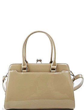 DESIGNER FASHION GLOSSY PU LEATHER SATCHEL JYL-1341