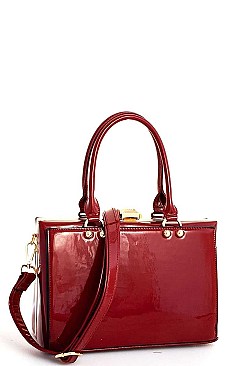 SQUARE SATCHEL WITH LONG STRAP