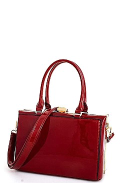 SQUARE SATCHEL WITH LONG STRAP