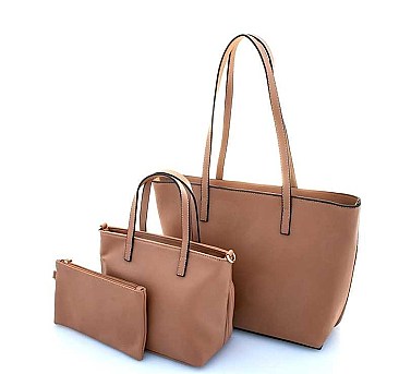3 IN 1 TRENDY TOTE WITH MINI BAG AND CLUTCH SET