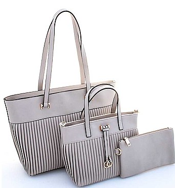 3 IN 1 TRENDY TOTE WITH MINI BAG AND CLUTCH SET