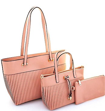 3 IN 1 TRENDY TOTE WITH MINI BAG AND CLUTCH SET