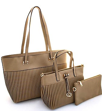 3 IN 1 TRENDY TOTE WITH MINI BAG AND CLUTCH SET