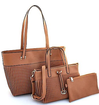 3 IN 1 TRENDY TOTE WITH MINI BAG AND CLUTCH SET