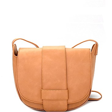 L0101-LP Simple Flap Saddle Bag Cross Body