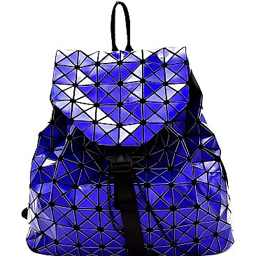 L0119-LP Geometry Patchwork Unique Backpack