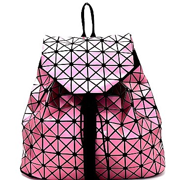 L0119-LP Geometry Patchwork Unique Backpack