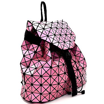 L0119-LP Geometry Patchwork Unique Backpack