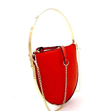 L0142-LP Unique Metal Frame Handle 2 Way Carry Bag Cross Body