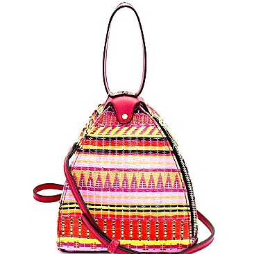 L0154-LP Colorful Tribal Print Unique Dome-Shape Shoulder Bag