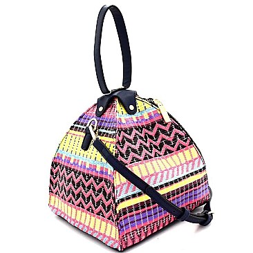 L0154-LP Colorful Tribal Print Unique Dome-Shape Shoulder Bag