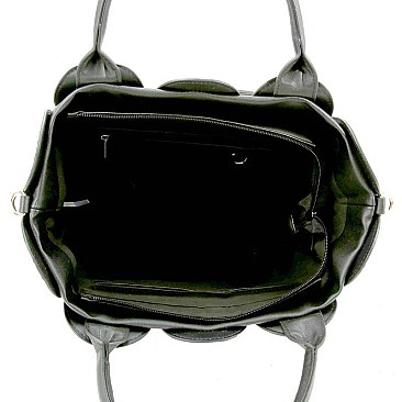 2 in 1 Ostrich Print Color Block Patchwork Satchel