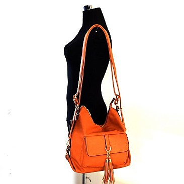 Leather Like Convertible Backpack Purse Hobo