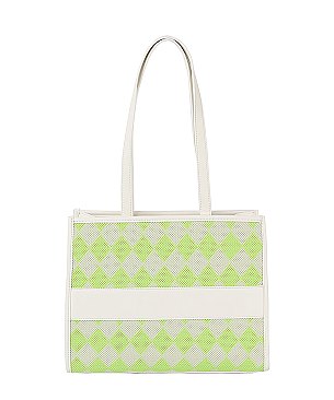 Mesh Check Printed Tote Bag