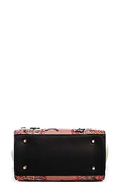 NICOLE LEE COLORFUL SATCHEL BAG WITH LONG STRAP