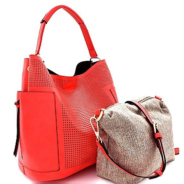 Fashionable Laser-cut 2 in 1 Pocket Hobo MH-LB105