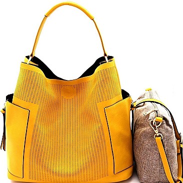 Fashionable Perforated 2 in 1 Side Pocket Hobo MH-LBB105