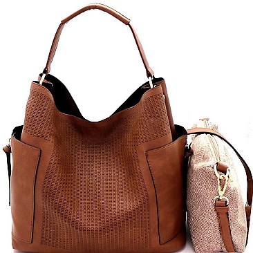 Fashionable Perforated 2 in 1 Side Pocket Hobo MH-LBB105