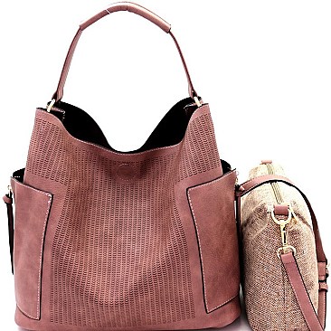 Fashionable Perforated 2 in 1 Side Pocket Hobo MH-LBB105