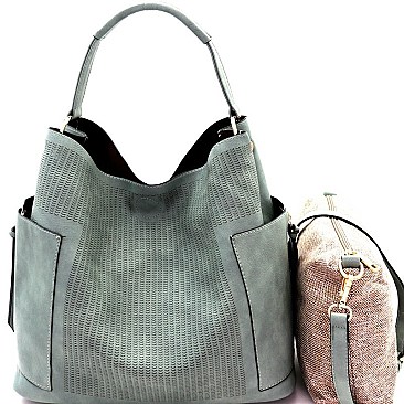 Fashionable Perforated 2 in 1 Side Pocket Hobo MH-LBB105