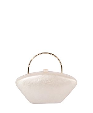 Golden Top Handle Marble Clutch Evening Bag