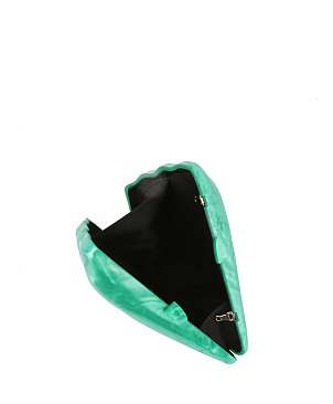 Shell Shaped Marble Clutch Evening Bag