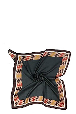 BORDERED ARGYLE SILKY BANDANA