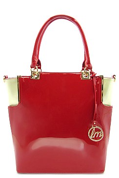 Two Tone Patent Boutique Quality Tote