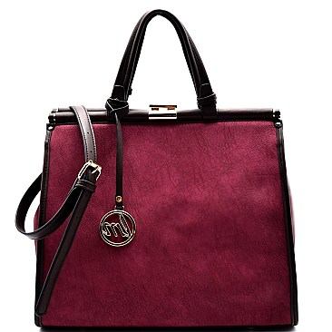LD061-LP Push-lock Top Frame Large Satchel