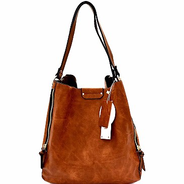 Zipper Accent 3 in 1 Hobo Wallet SET  MH-LD1441W