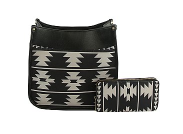 Aztec Pattern 2-in-1 Hobo Crossbody Bag