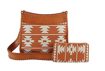 Aztec Pattern 2-in-1 Hobo Crossbody Bag