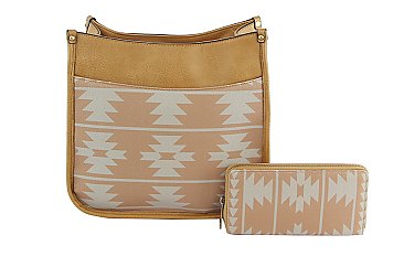 Aztec Pattern 2-in-1 Hobo Crossbody Bag