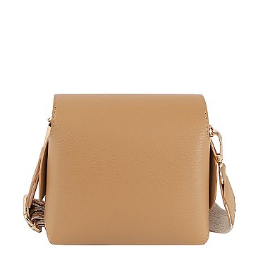 Bamboo Twist Lock Flap Crossbody Bag