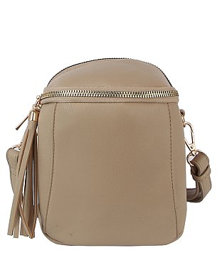 Fashion Tassel Zip Crossbody Bag