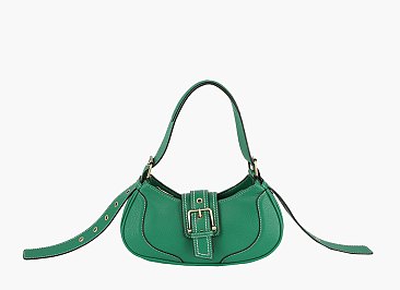 Fashion Buckle Flap Shoulder Bag Hobo