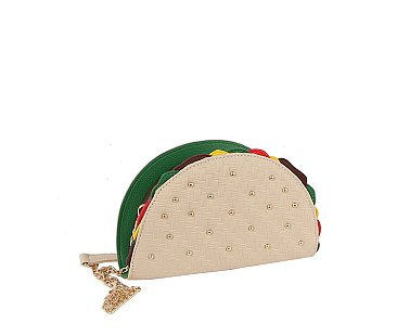 Studded Taco Clutch Crossbody Bag