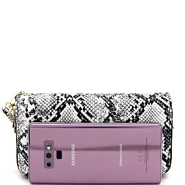 Double Zip-Around Leopard Print Wristlet Wallet