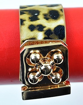 LEOPARD Print Wristband Snap Bracelet