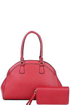 2IN1 STYLISH DOMED SATCHEL WITH MATCHING WALLET