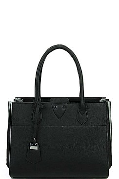 STYLISH TWO COLOR SIDE SATCHEL WITH LONG STRAP