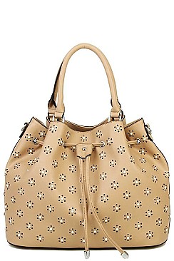 MODERN CUTE PEARL ACCENT SATCHEL WITH LONG STRAP