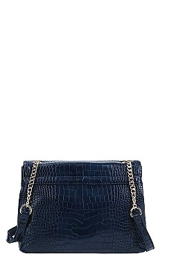 CROC PRINT CROSSBODY SHOULDER BAG