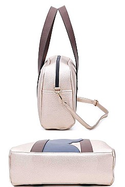 2 IN 1 BEAR PATCH BOSTON BAG SET WITH LONG STRAP