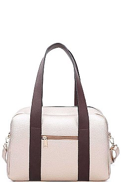 2 IN 1 BEAR PATCH BOSTON BAG SET WITH LONG STRAP