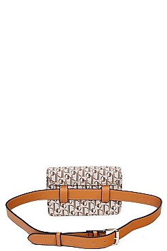 CROSSBODY WAIST BAG WITH CHAIN AND BELT STRAP