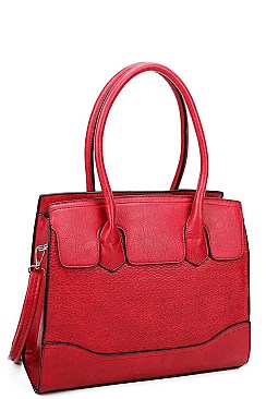 3 IN 1 TEXTURED SATCHEL BAGS AND CLUTCH SET