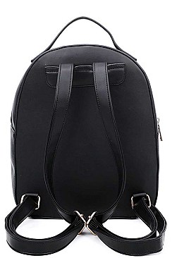 STUDDED BEAR PATCH BACKPACK CLUTCH SET